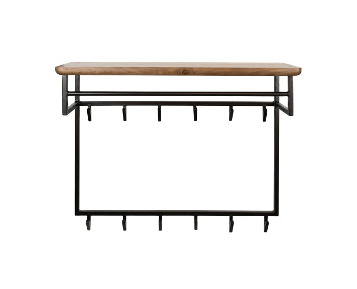Kapstok Edge Curve hoog 12H - Massief acacia bruin