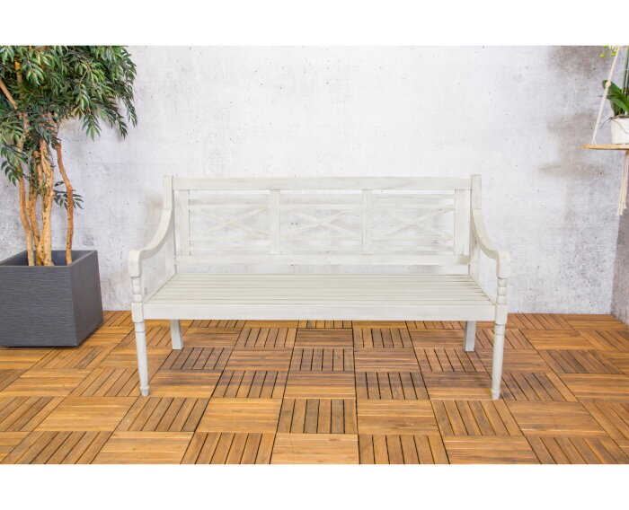Louis 3-seater bench greywash FSC 100%