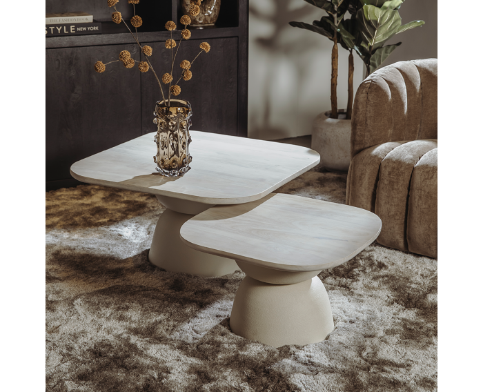 Barza coffeetable 80x80x42 KD off white