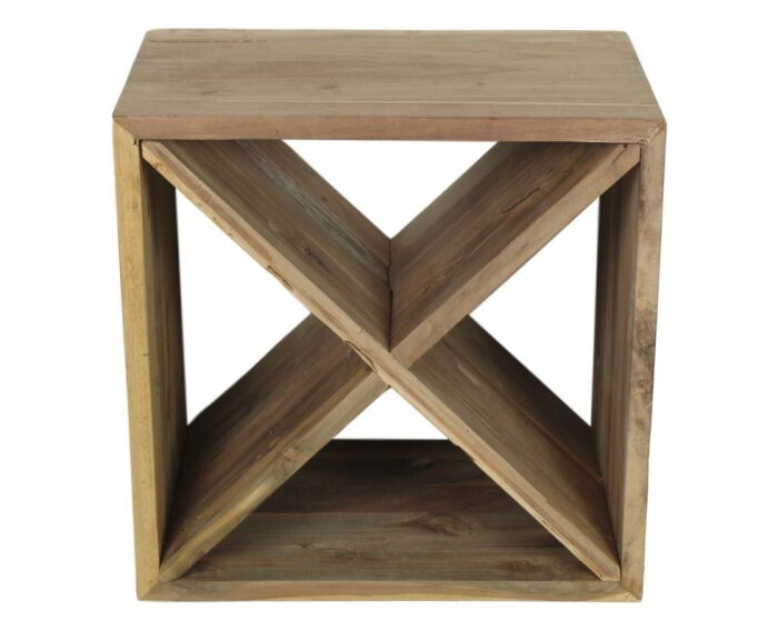 Flessenrek kruis - gerecycled teak