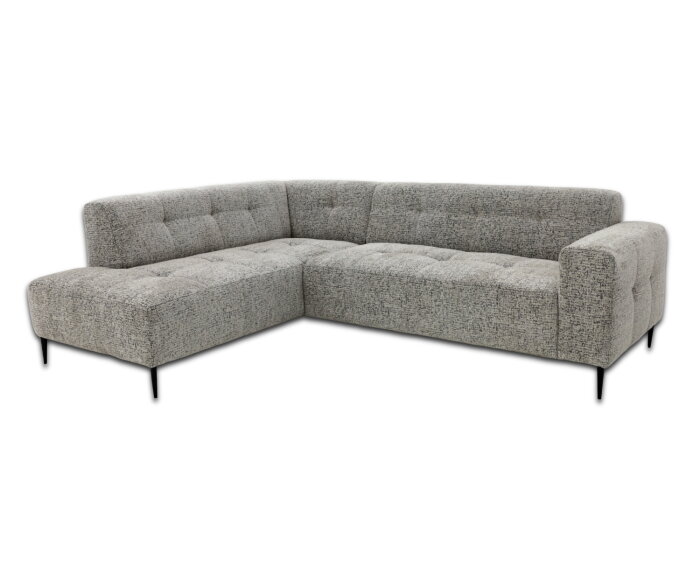 Hoekbank Viano Links stof Bella 55 Taupe Grijs gem&ecirc;leerd -  255x200x84 cm - modern