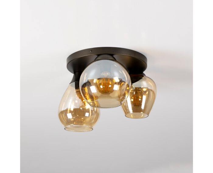 Plafondlamp Mix 3L - Amber glas