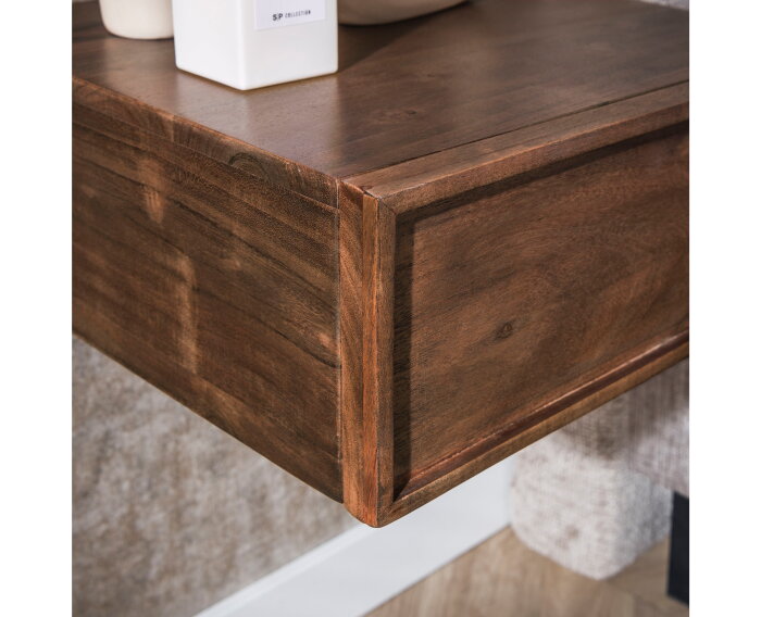 Nachtkastje 1L set/2 hangend Frame - Massief acacia drift brown