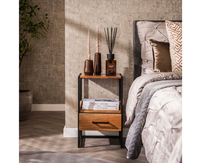 Nachtkastje Niche acacia Small - naturel