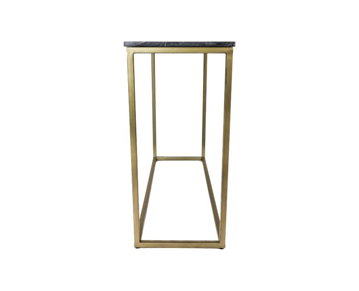 Sidetable Marseille - 100x35x75 - Zwart/goud - Marmer/metaal