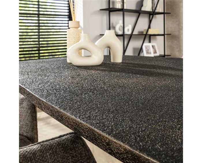 Eetkamertafel 215cm deens ovaal metallic - Grijs