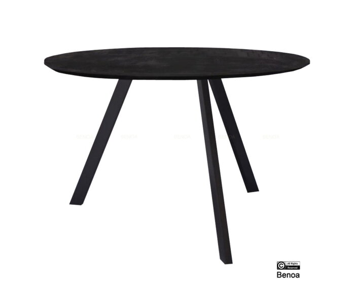 Eettafel Berlin Rond mangohout 120 cm - Zwart