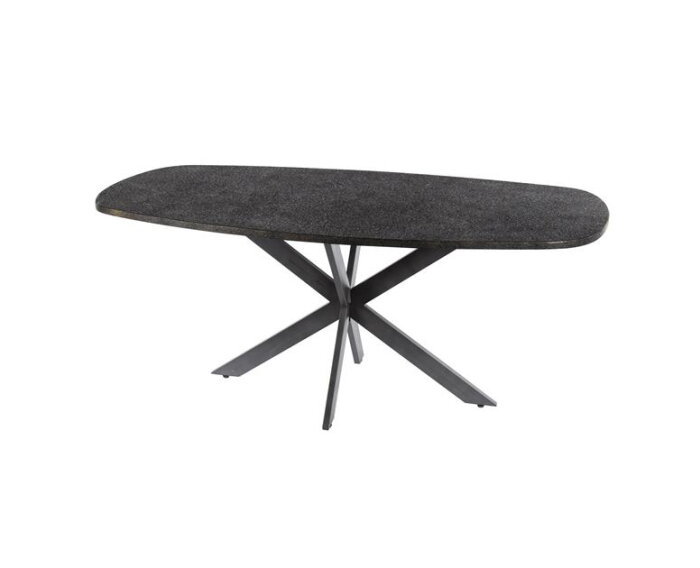 Eetkamertafel 180cm deens ovaal metallic - Grijs