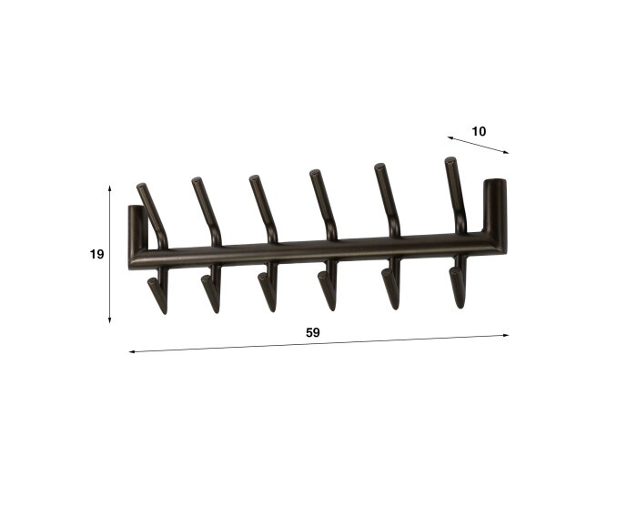 Kapstok Tubo 2x6H - Drift brown