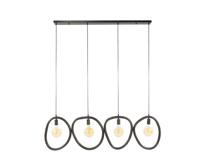 Hanglamp 4L organic steel - Artic zwart