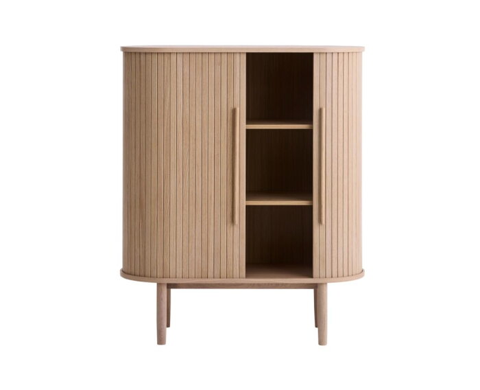 Opbergkast Meta - eiken & eikenfineer licht naturel - 100x40x118 cm - 2 deuren