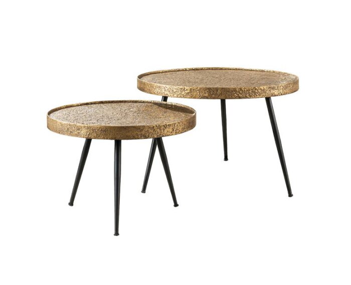 Salontafel Vera Set van 2 Metallic - Brons antiek