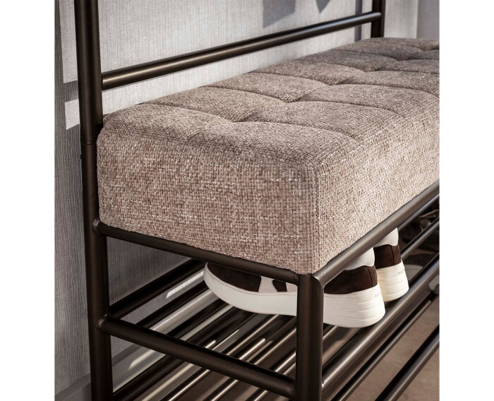 Garderobebank Luno 100x39x183 cm - Poedercoat drift brown