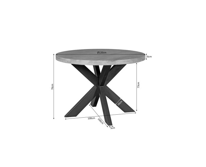 Eetkamertafel Denver | Rond | Mangohout | 120 cm