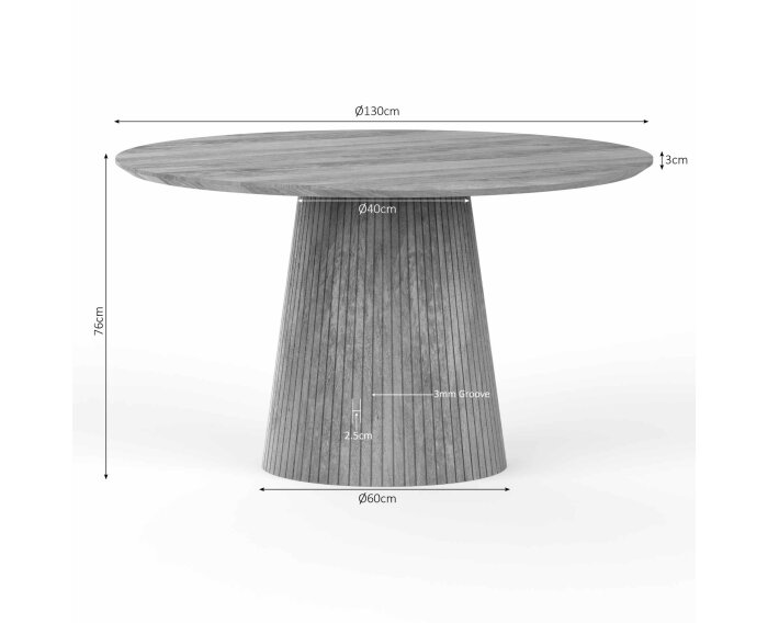 Eettafel Solana | 130 cm | Taupe