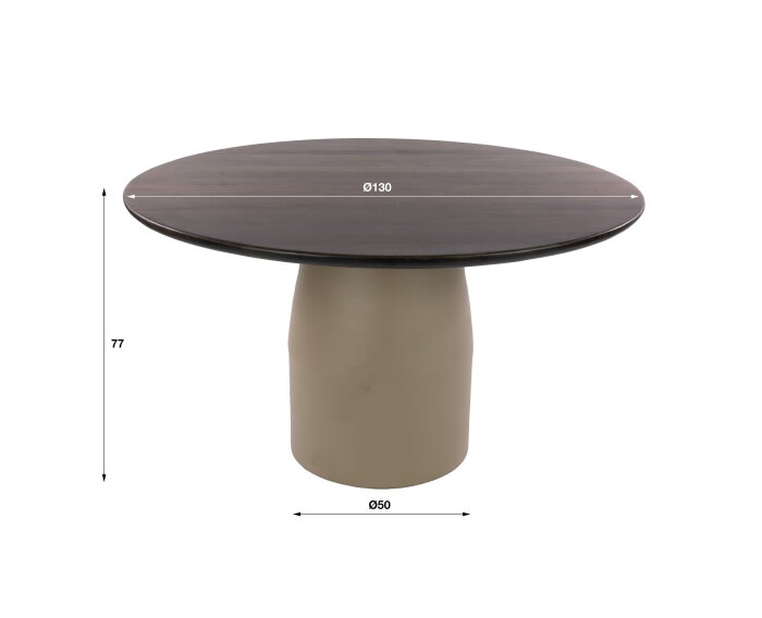 Eettafel Dune rond &Oslash;130 - Beige