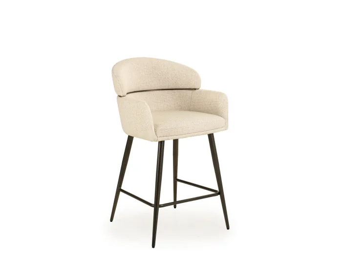 Barstoel Valencia draaibaar Jupiter zwart - Be Handsome beige 170 - 65 cm