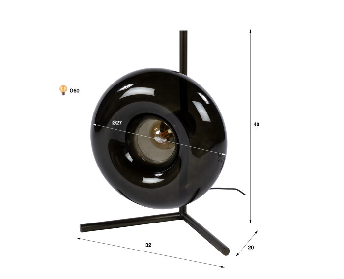 Tafellamp Soll 1L - Sienna bruin