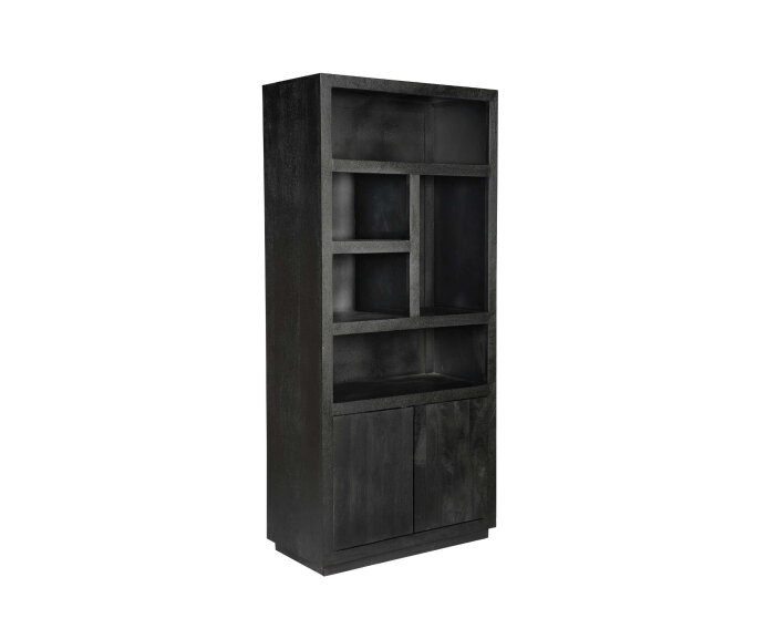 Boekenkast Brussel Black | 5 vakken - 2 deuren