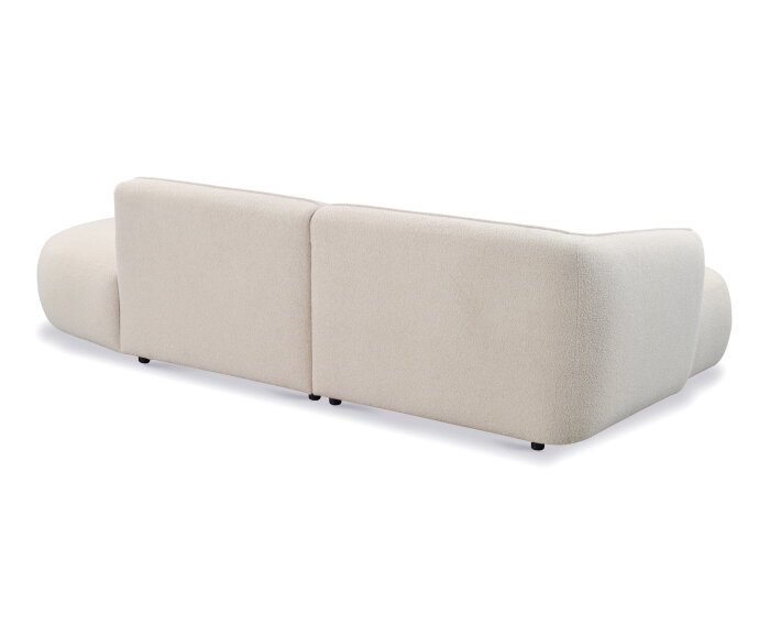 Organische hoekbank Valerie Boucl&eacute; met chaise longue rechts - 276x150x75 cm - Japandi - Beige