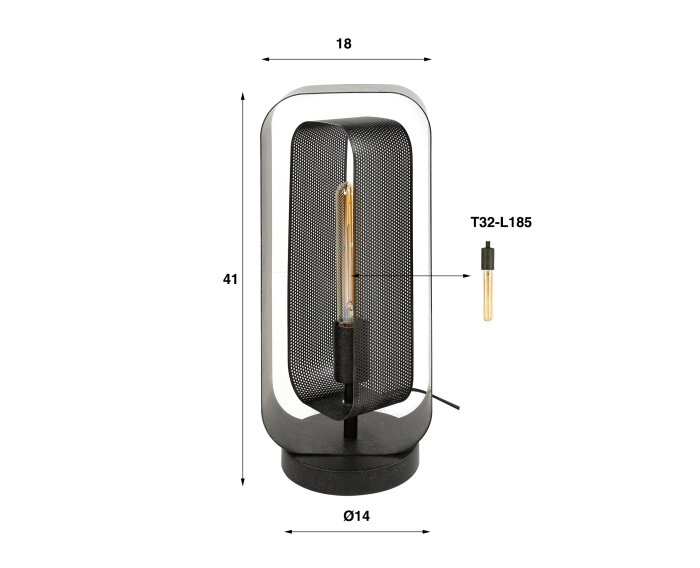 Tafellamp Mesh rotate 1 lamp - Artic zwart