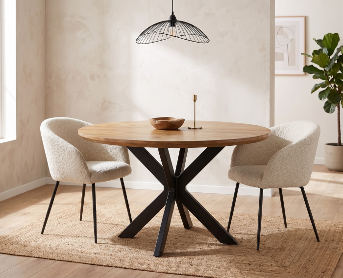 Eettafel Colorado rond mangohout 120x120x76 cm -  naturel