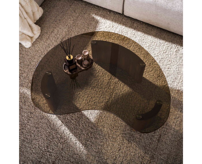 Salontafel Tinto organisch 130 - Brons glas