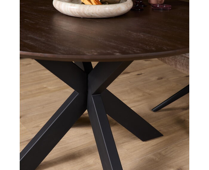 Eettafel Madison Brown | 110 cm | Poot Black