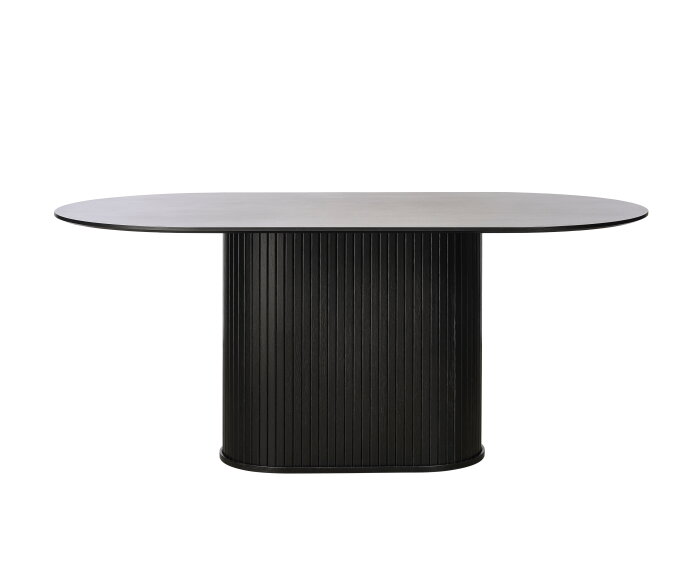 Eettafel Nola ovaal 180 cm eikenhout - zwart