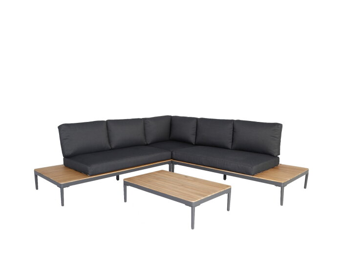 COLOMBUS LOUNGE CORNER SET  -  DARK ANTHRACITE - DARK GREY