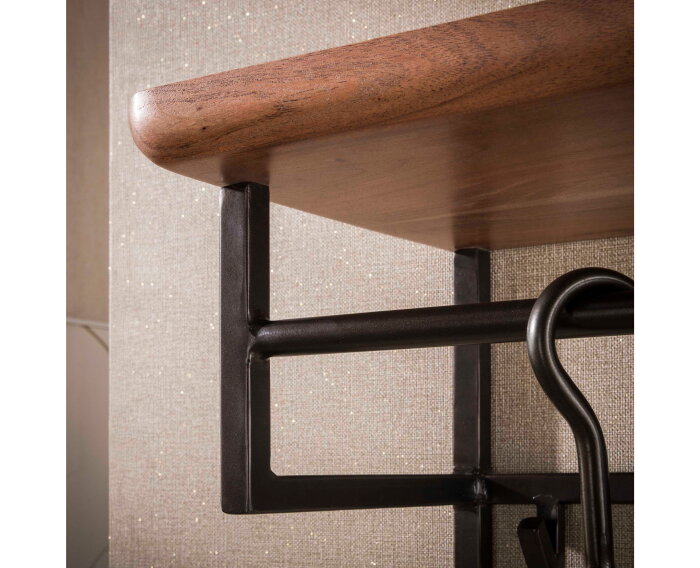 Kapstok Edge Curve hoog 12H - Massief acacia bruin