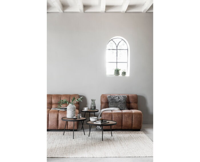 Coffee table Saturnus large NATURAL,30x&Oslash;60 cm, recycled teakwood