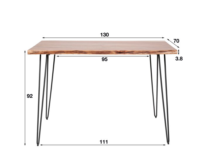 Bartafel Timber Acacia 130x70 cm - Naturel