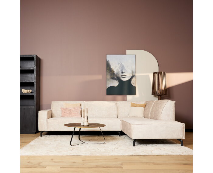 MySofa Hoekbank Floris | 2,5 zits + Divan Rechts | Beige |  Velvet