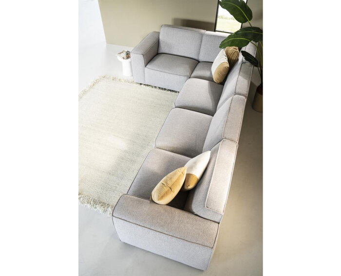 SEVN Amarillo modulaire hoekbank - Leaf steel - 365&times;175&times;82 cm - Stel jouw ideale hoekbank samen
