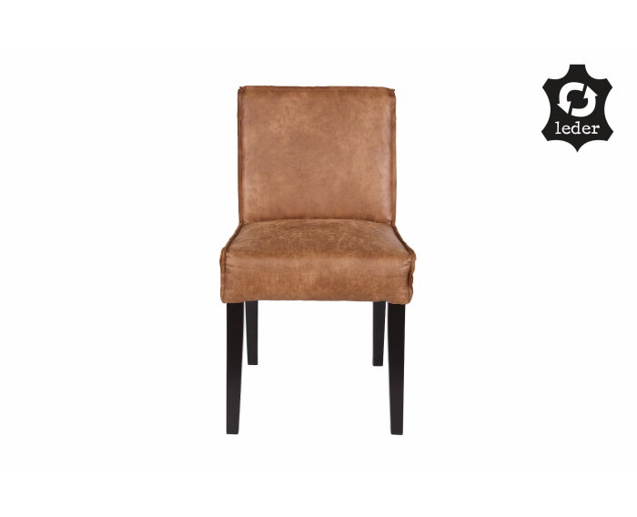 Eetkamerstoel Rodeo Cognac Leder - BePure 378614-B | Meubelplaats.nl