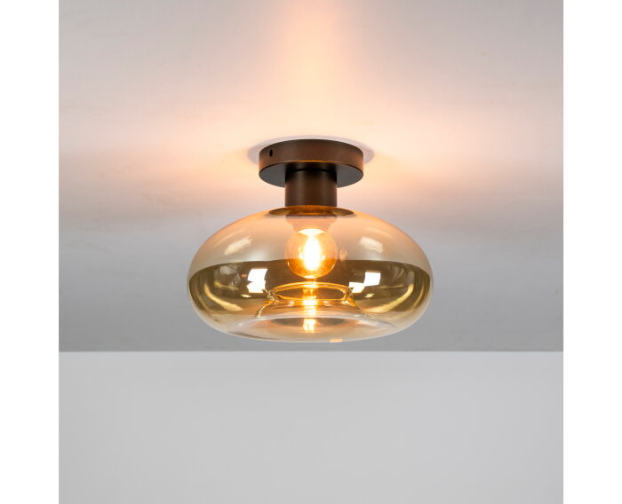 Plafondlamp Soll 1L - Amber glas