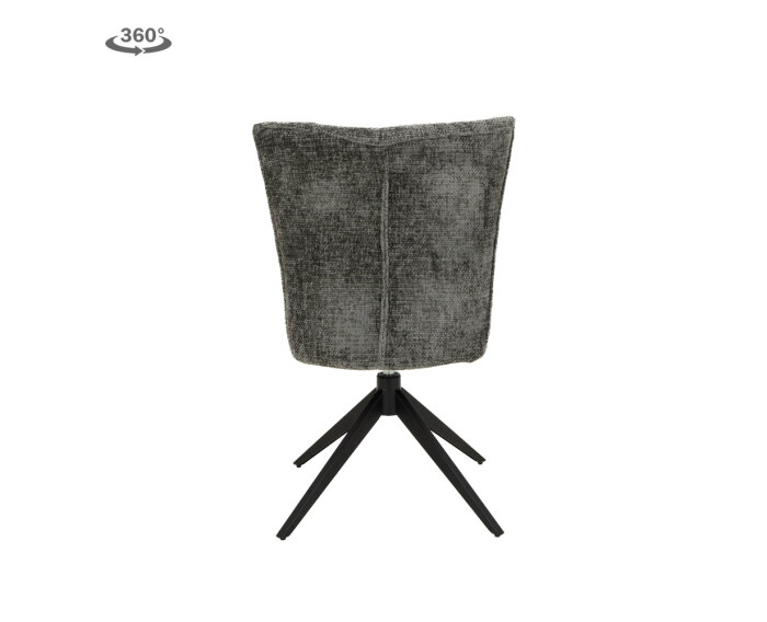 Bardi Stoel - fabric Haga 16 charcoal (draaibaar)