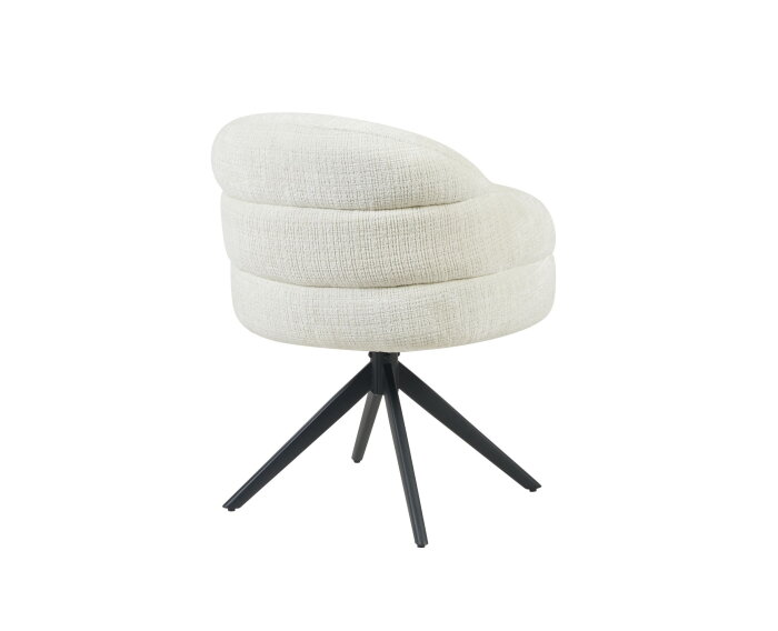 Eetkamerstoel Bella | Off White | Poot Black | Met armleuning