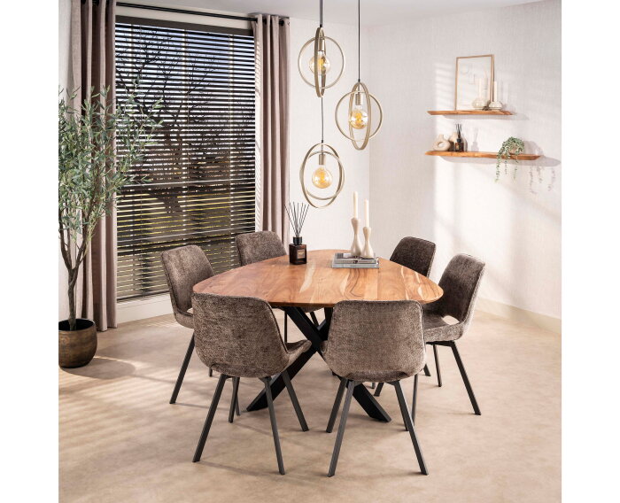 Eettafel Driehoek acacia 135 x 135 cm