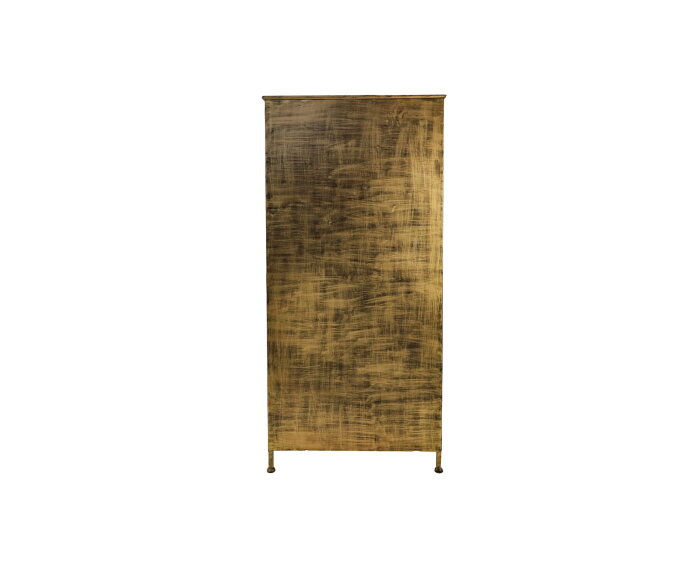 Vitrinekast Fletcher - 80x40x180 - Antique Gold - Metaal/glas