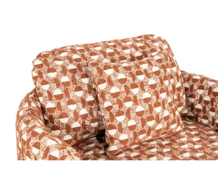 SEVN Lois fauteuil draaibaar - Rond en uitnodigend - Terracotta - 107x97x84 cm