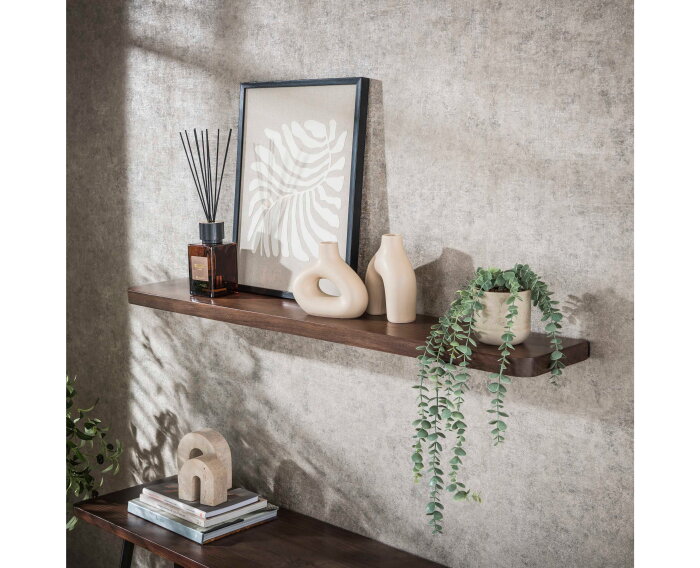 Wandplank 120 Carve - Massief acacia drift brown