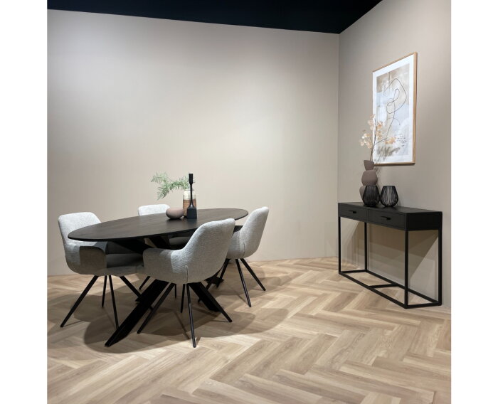 Oslo Oval Acasia Black 180 cm | Livingfurn