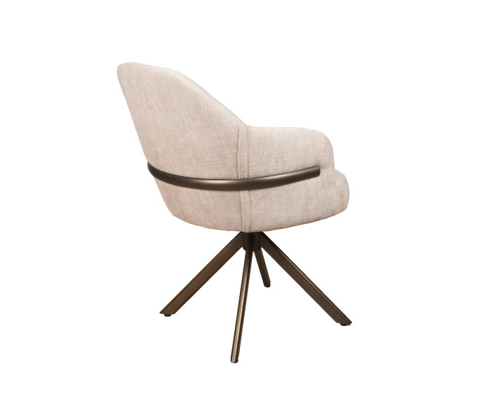 Eetkamerstoel New york poot Venus 360 anodic brown - be cotton sand