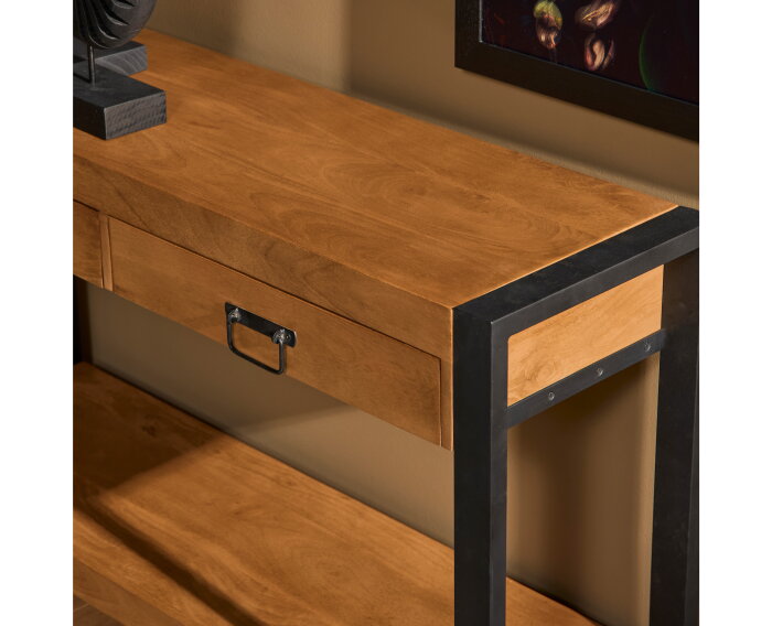 Sidetable Britt 120 cm mango metaal - Naturel | Meubelplaats