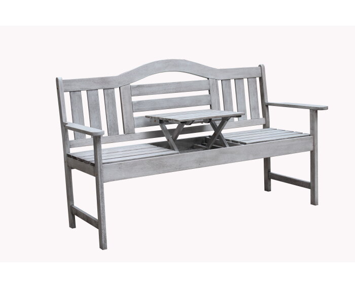 Tuinbank Nevada met verstelbaar tafeltje 150 cm - Grijs