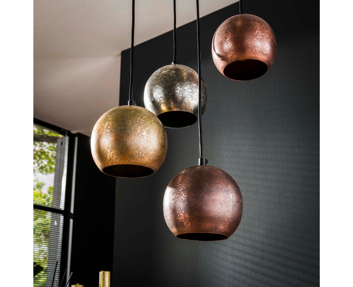 Hanglamp Maria getrapt metal 6 lampen - mix color