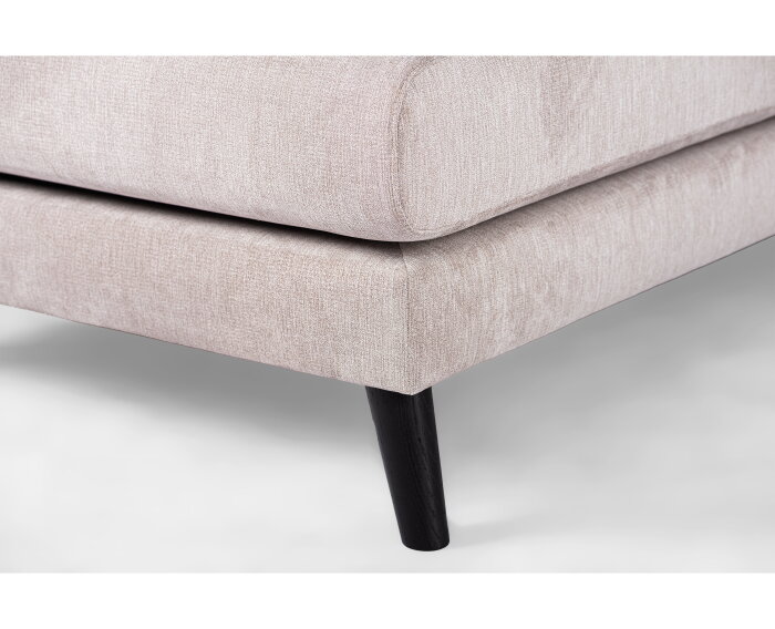 3 seater corner left, fabric Orinoco 23, K460 beige, black leg