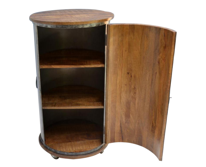 Mango Winecabinet Natural Steel